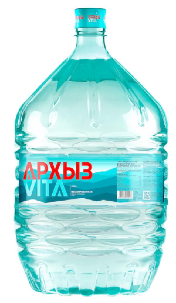 Вода питьевая минеральная Архыз Vita, 19 литров для кулера, одноразовая тара